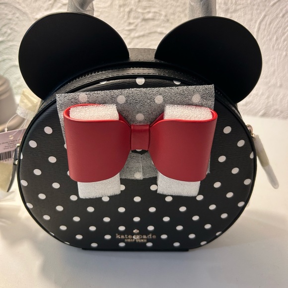 Disney x Kate Spade New York Minnie Mouse Crossbody Bag in Black Polka Dot - Picture 2 of 8